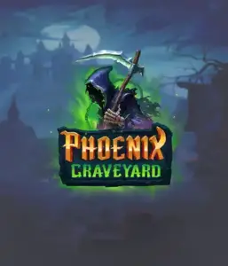 ELK Studios' Phoenix Graveyard game screen, showcasing the mystical graveyard and the legendary phoenix rising from the ashes. Displayed in this image is the slot's innovative expanding reels, alongside its beautifully crafted symbols and gothic theme. The design reflects the game's legend of the phoenix's revival, appealing for those interested in the supernatural.